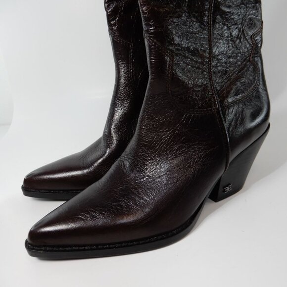 Sam Edelman Julee Over The Knee OTK Boots 6.5 Espresso Brown Leather Western NEW - Picture 9 of 15